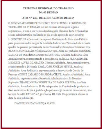 Concurso TRT PE