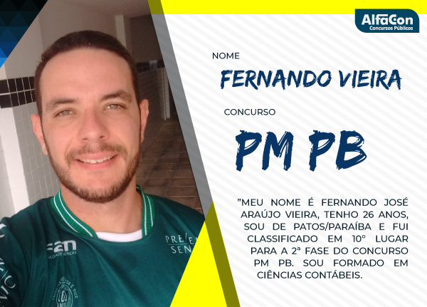 Depoimento classificado no concurso PM PB – Fernando Vieira