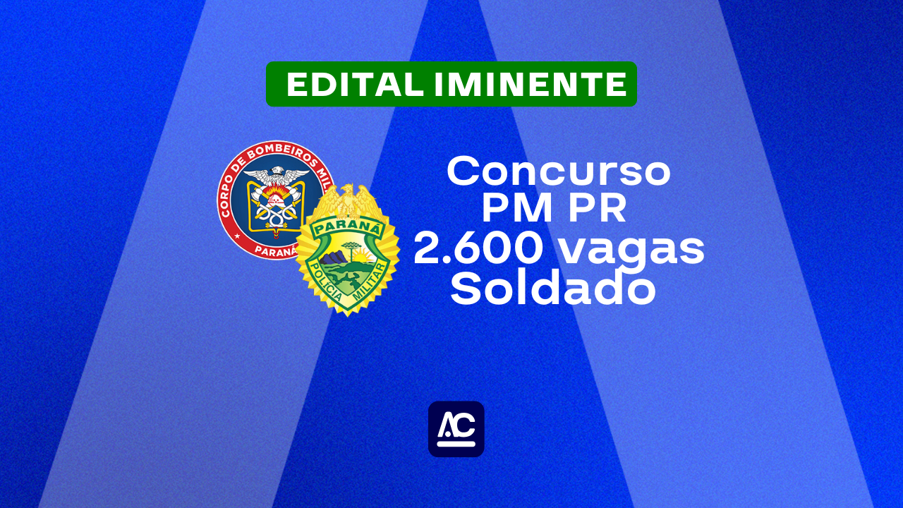 Concursos Públicos 2025 para carreira policial na região sudeste Concurso PM PR tem mais de 2.000 vagas para cargo Soldado PM PR e Soldado Bombeiro PR, ensino superior e banca definida IBFC.