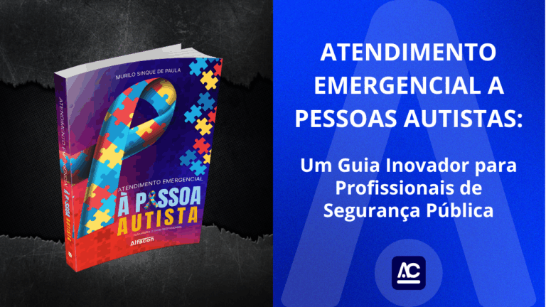 foto com livro atendimento emergencial a pessoa autista na esquerda, texto na direita