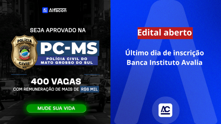 Concurso PC MS: últimas horas para inscrição! São 400 vagas com salário de R$ 6,5 mil