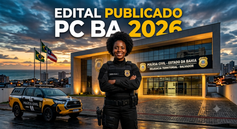 EDITAL PUBLICADO! Concurso PC BA 2026