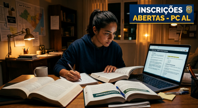 Concurso PC AL 2026: Inscrições ABERTAS para Agente e Escrivão! 300 Vagas, R$ 5,3 Mil de Salário