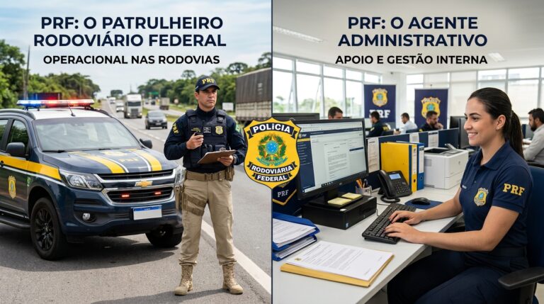 PRF – Qual a diferença entre o Patrulheiro Rodoviário Federal e o Agente Administrativo ?
